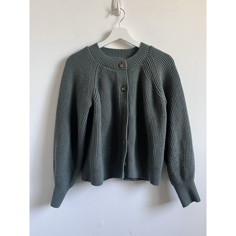 Banana Republic Women’s Size XL Button Up Chunky Sweater Cadigan Seafoam Green